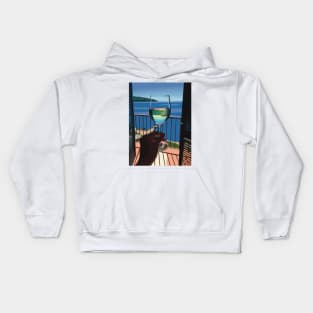 Wine Ocean view Europe Ilustration Kids Hoodie